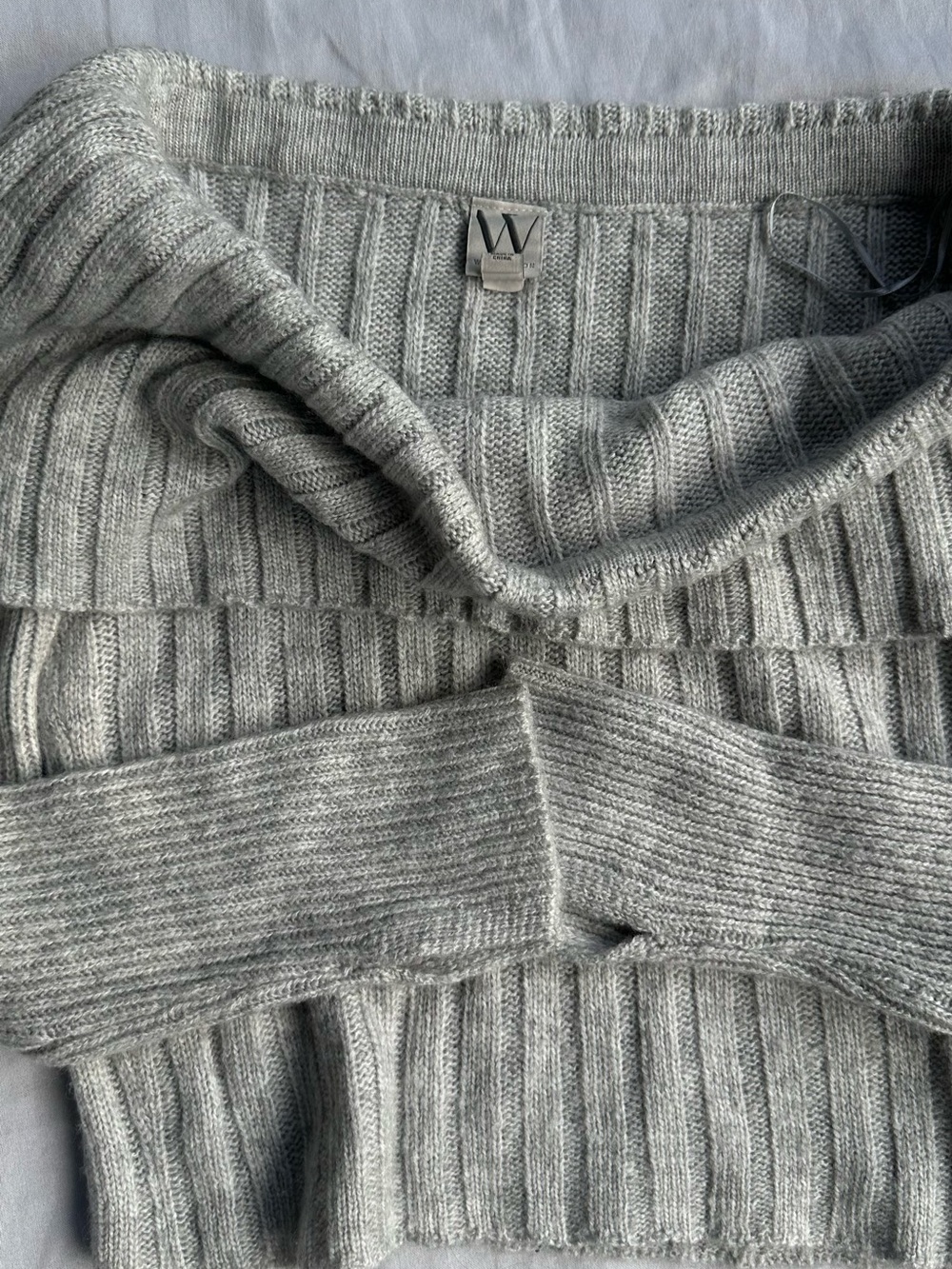 Worthington Light Gray Ribbed Turtleneck Sweater